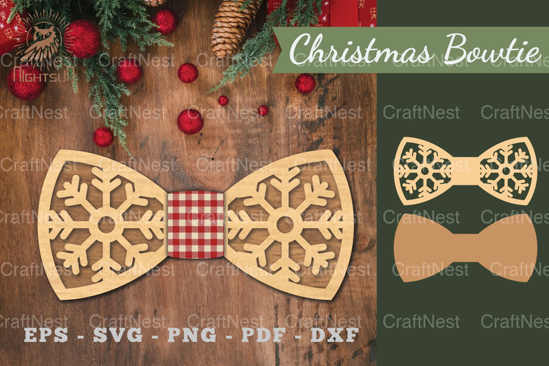 Christmas Bowtie Laser Cut SVG Bundle - CraftNest - Digital Crafting and Art
