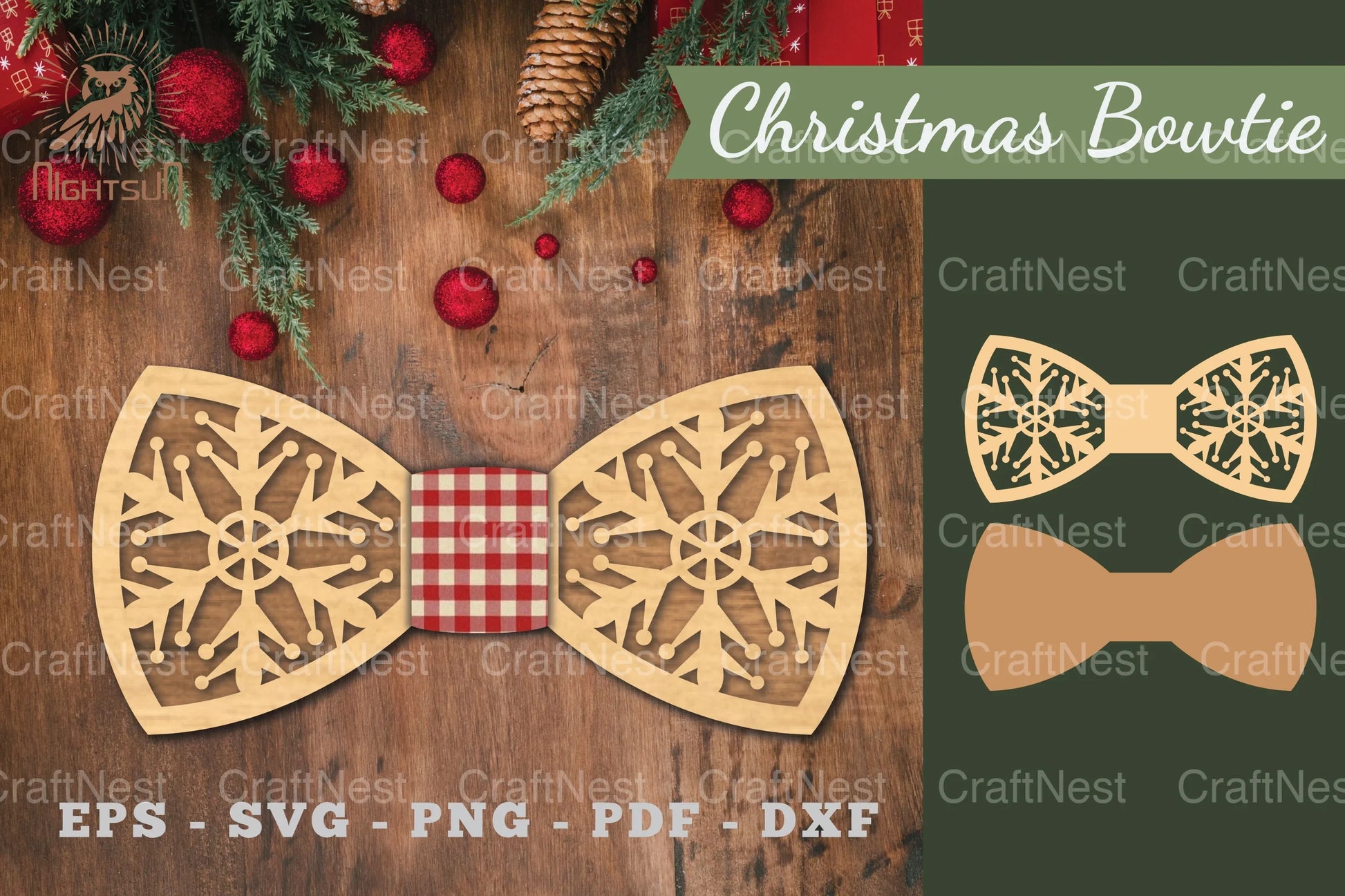 Christmas Bowtie Laser Cut Clipart Bundle - CraftNest - Digital Crafting and Art