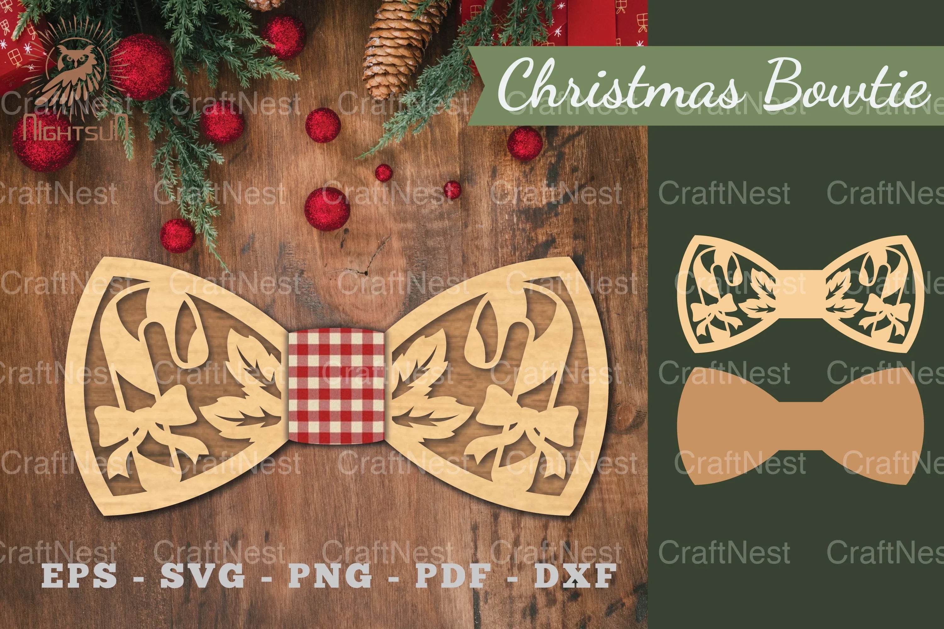 Christmas Bowtie Laser Cut SVG Bundle - CraftNest - Digital Crafting and Art