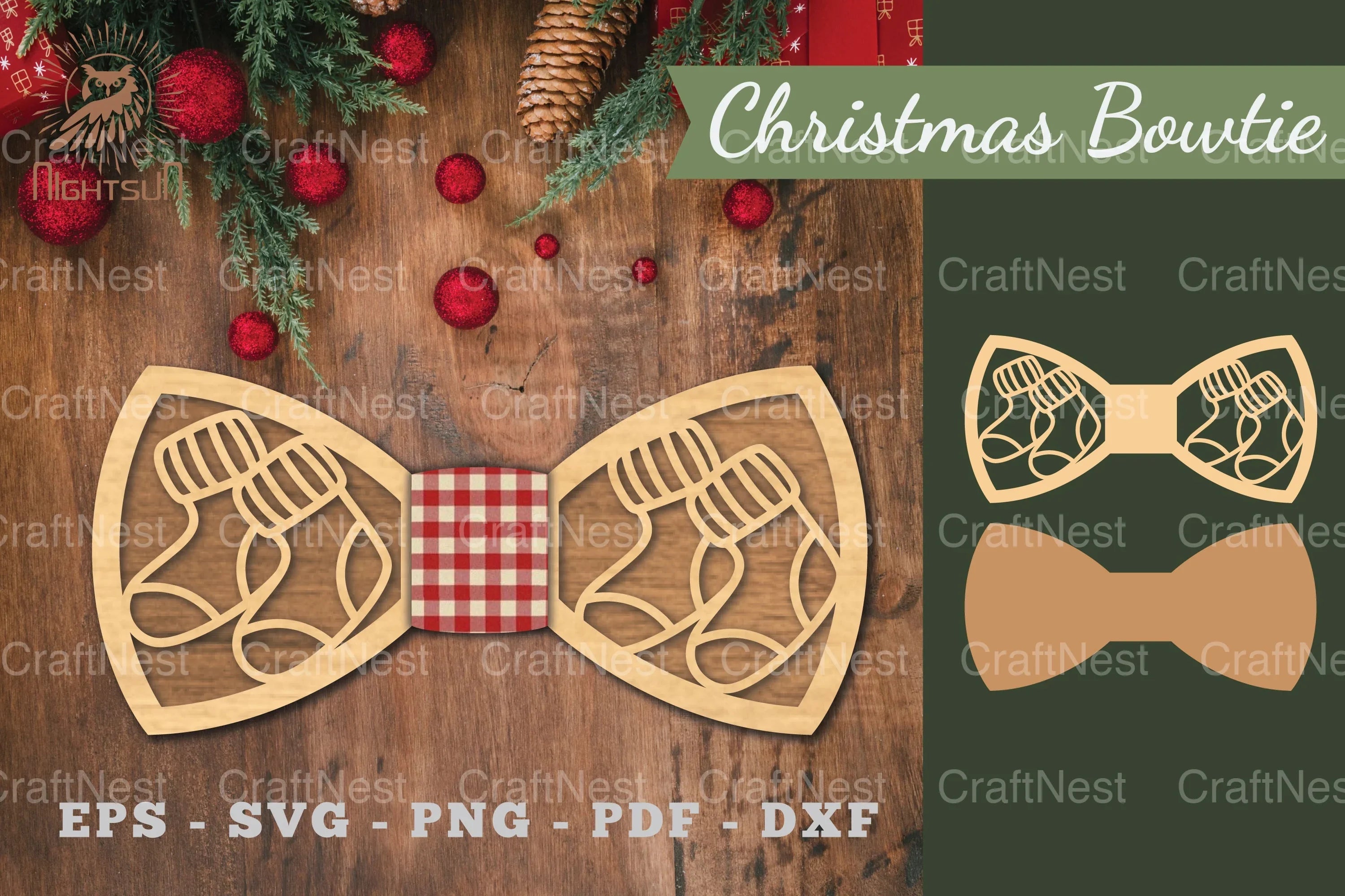 Christmas Bowtie Laser Cut Clipart Bundle - CraftNest - Digital Crafting and Art