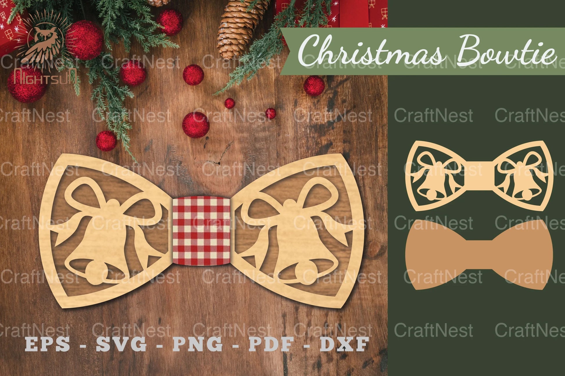 Christmas Bowtie Laser Cut Clipart Bundle - CraftNest - Digital Crafting and Art