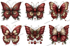 Christmas Butterfly Clipart Bundle - CraftNest - Digital Crafting and Art