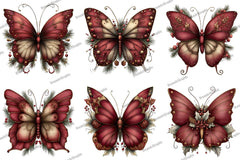 Christmas Butterfly Clipart Bundle - CraftNest - Digital Crafting and Art