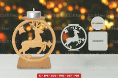 Christmas Candle Holder Laser Cut SVG Bundle - CraftNest - Digital Crafting and Art