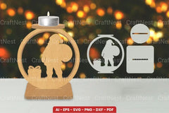 Christmas Candle Holder Laser Cut SVG Bundle - CraftNest - Digital Crafting and Art