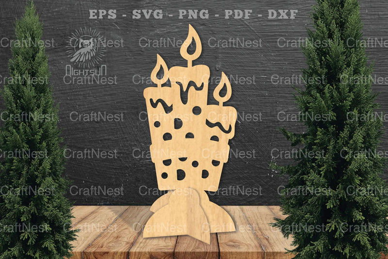 Christmas Candle Laser Cut Home Decor SVG Bundle - CraftNest - Digital Crafting and Art