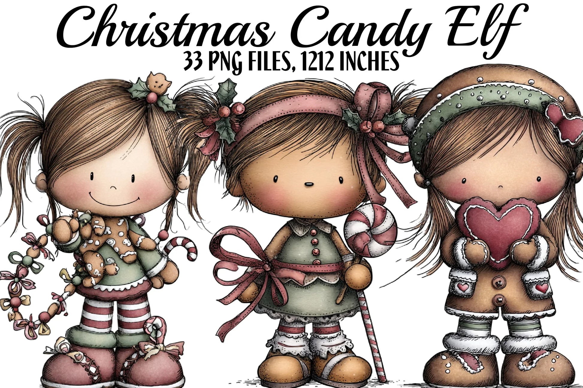 Christmas Candy Elf Clipart Bundle - CraftNest - Digital Crafting and Art