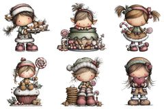 Christmas Candy Elf Clipart Bundle - CraftNest - Digital Crafting and Art