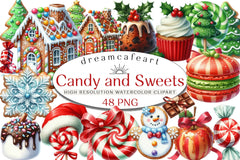 Christmas Candy & Sweets Clipart Bundle - CraftNest - Digital Crafting and Art