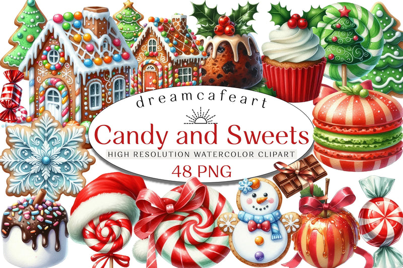 Christmas Candy & Sweets Clipart Bundle - CraftNest - Digital Crafting and Art