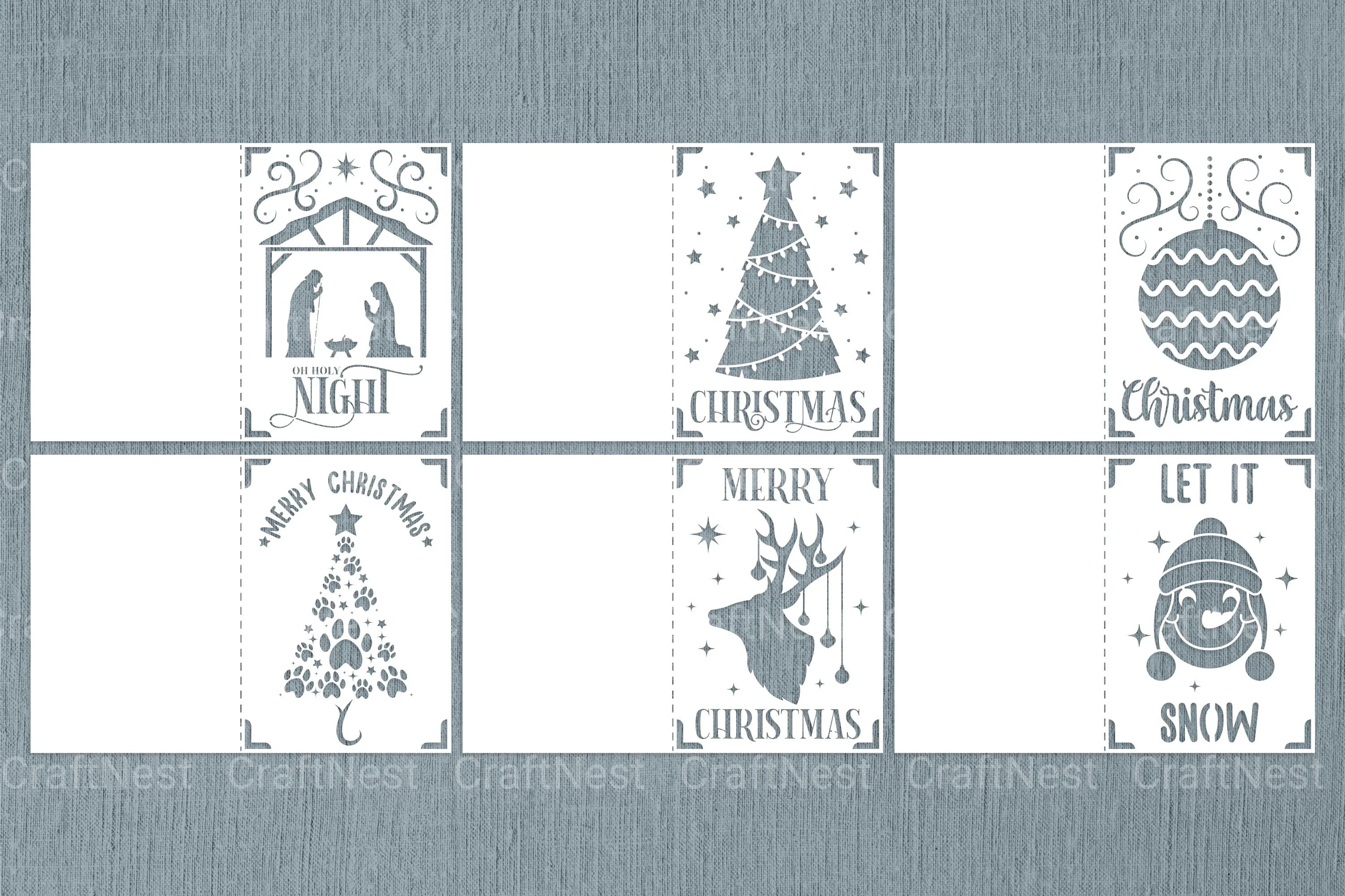 Christmas Card Papercut SVG Bundle - CraftNest - Digital Crafting and Art