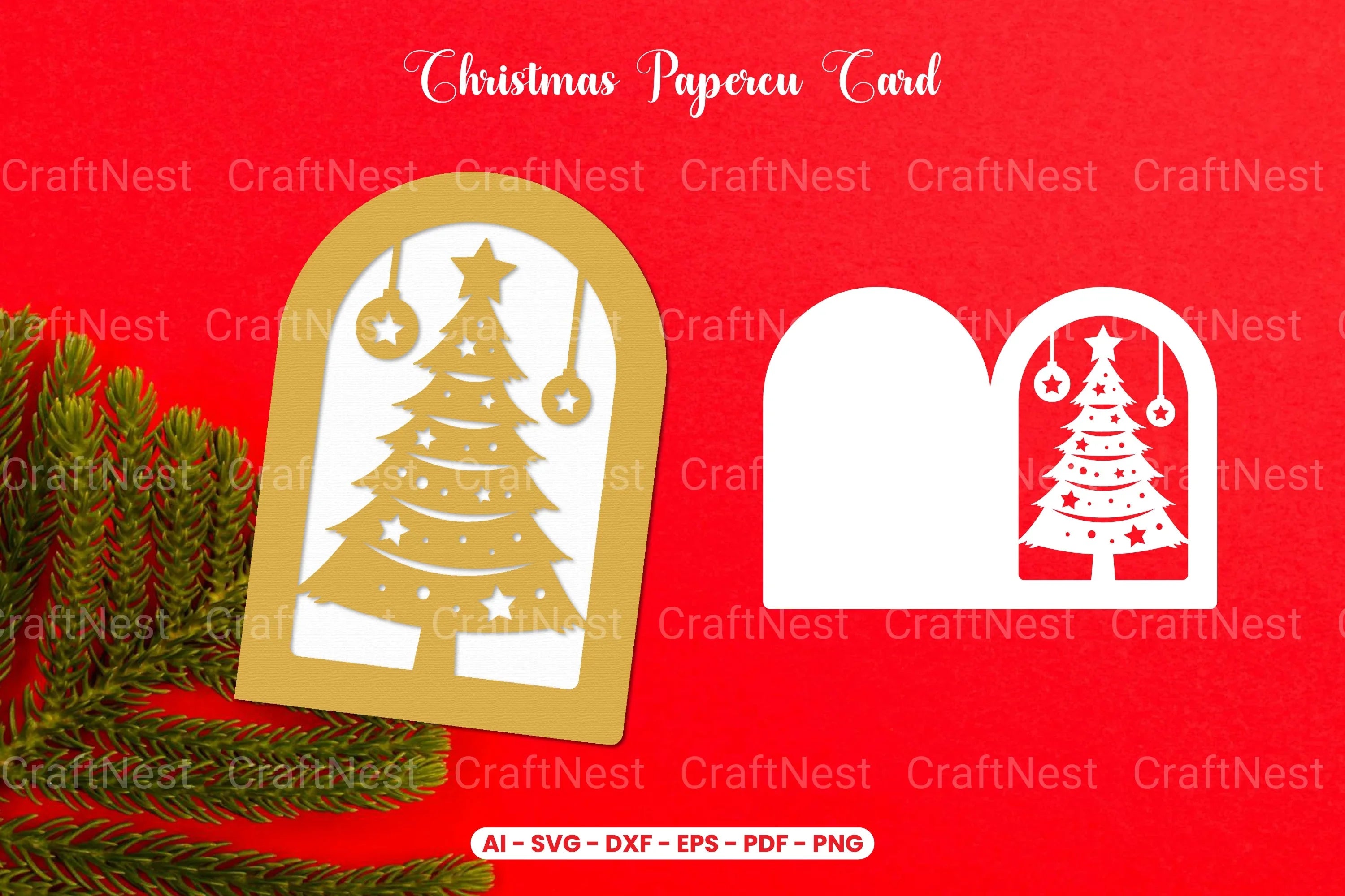 Christmas Card Paper Cut SVG Bundle - CraftNest - Digital Crafting and Art