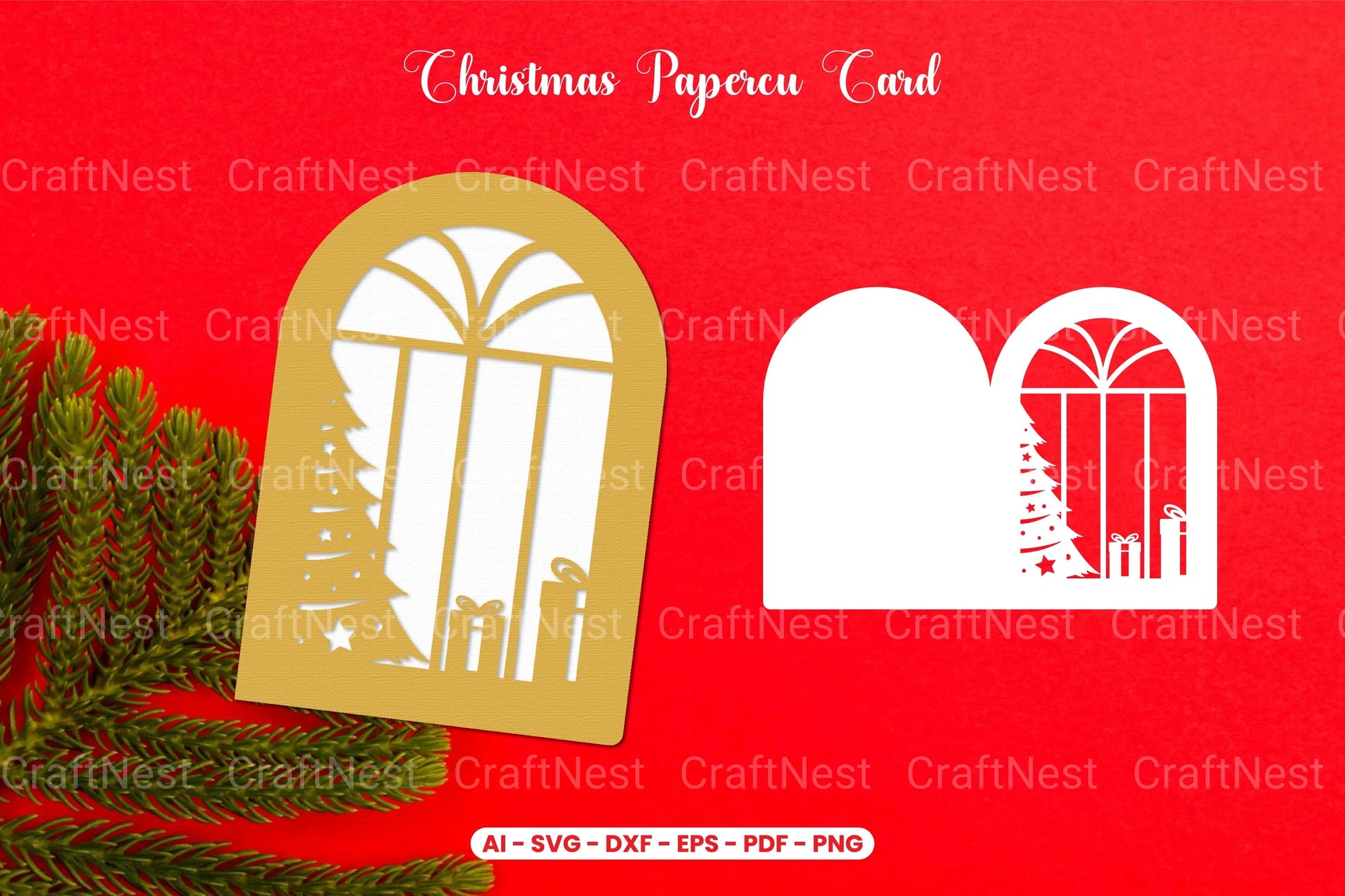 Christmas Card Paper Cut SVG Bundle - CraftNest - Digital Crafting and Art