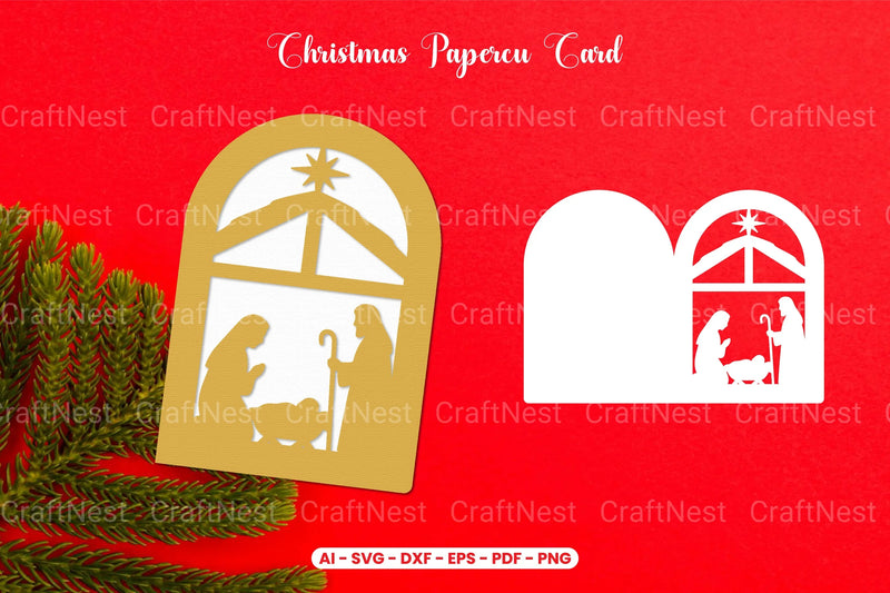 Christmas Card Paper Cut SVG Bundle - Clipart Bundle - CraftNest - Digital Crafting and Art