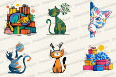 Christmas Cat Clipart Bundle - CraftNest - Digital Crafting and Art