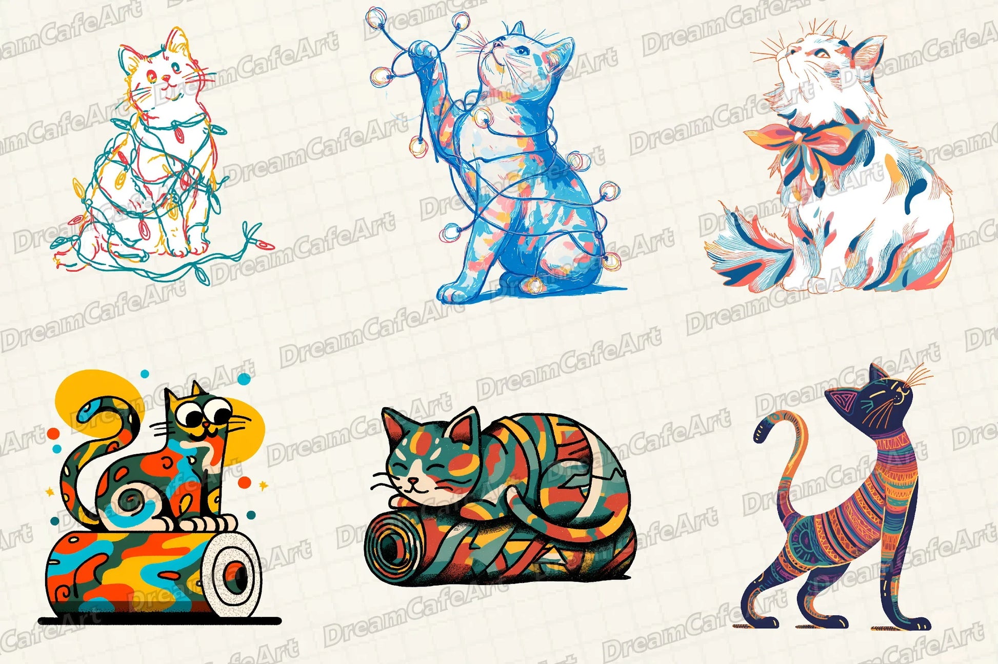 Christmas Cat Clipart Bundle - CraftNest - Digital Crafting and Art