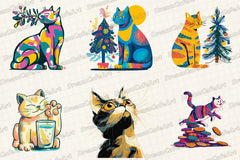 Christmas Cat Clipart Bundle - CraftNest - Digital Crafting and Art