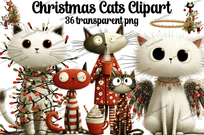 Christmas Cats Clipart Bundle - CraftNest - Digital Crafting and Art