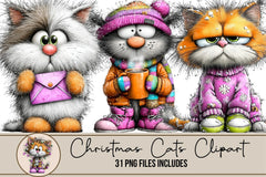 Christmas Cats Clipart Bundle - CraftNest - Digital Crafting and Art