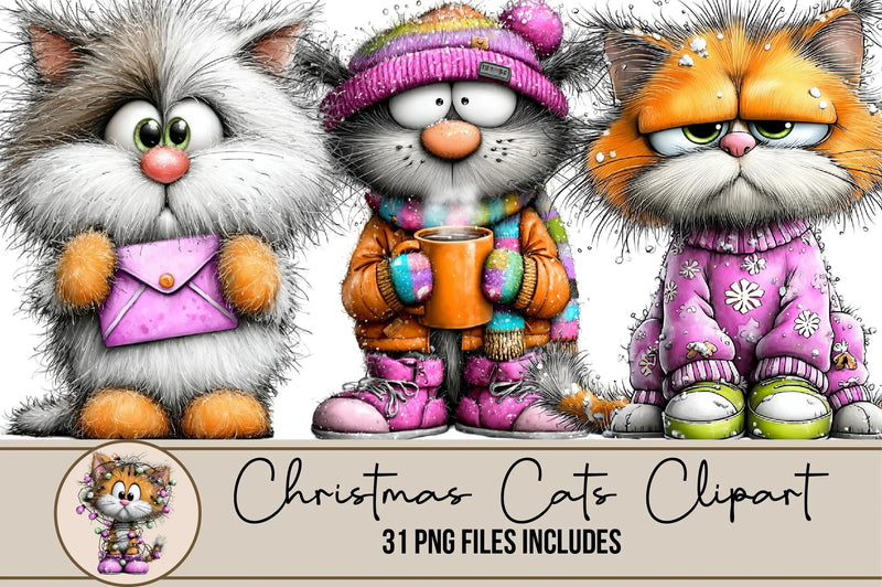 Christmas Cats Clipart Bundle - CraftNest - Digital Crafting and Art