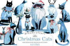 Christmas Cats Holiday Clipart Bundle - CraftNest - Digital Crafting and Art