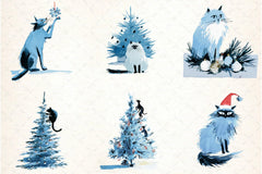 Christmas Cats Holiday Clipart Bundle - CraftNest - Digital Crafting and Art