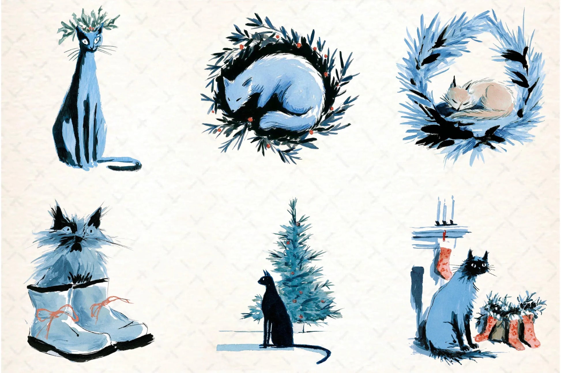 Christmas Cats Holiday Clipart Bundle - CraftNest - Digital Crafting and Art