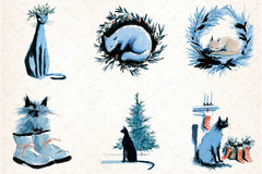 Christmas Cats Holiday Clipart Bundle - CraftNest - Digital Crafting and Art