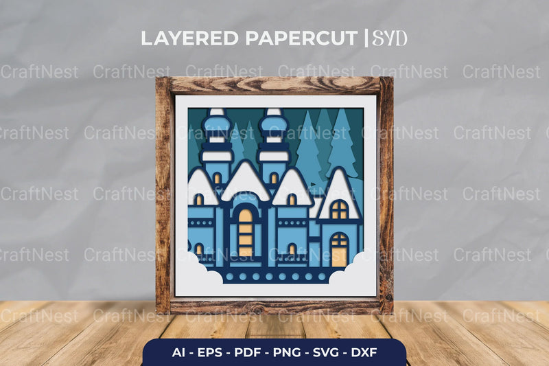Christmas Church 3D Layered Papercut Clipart Bundle - CraftNest - Digital Crafting and Art