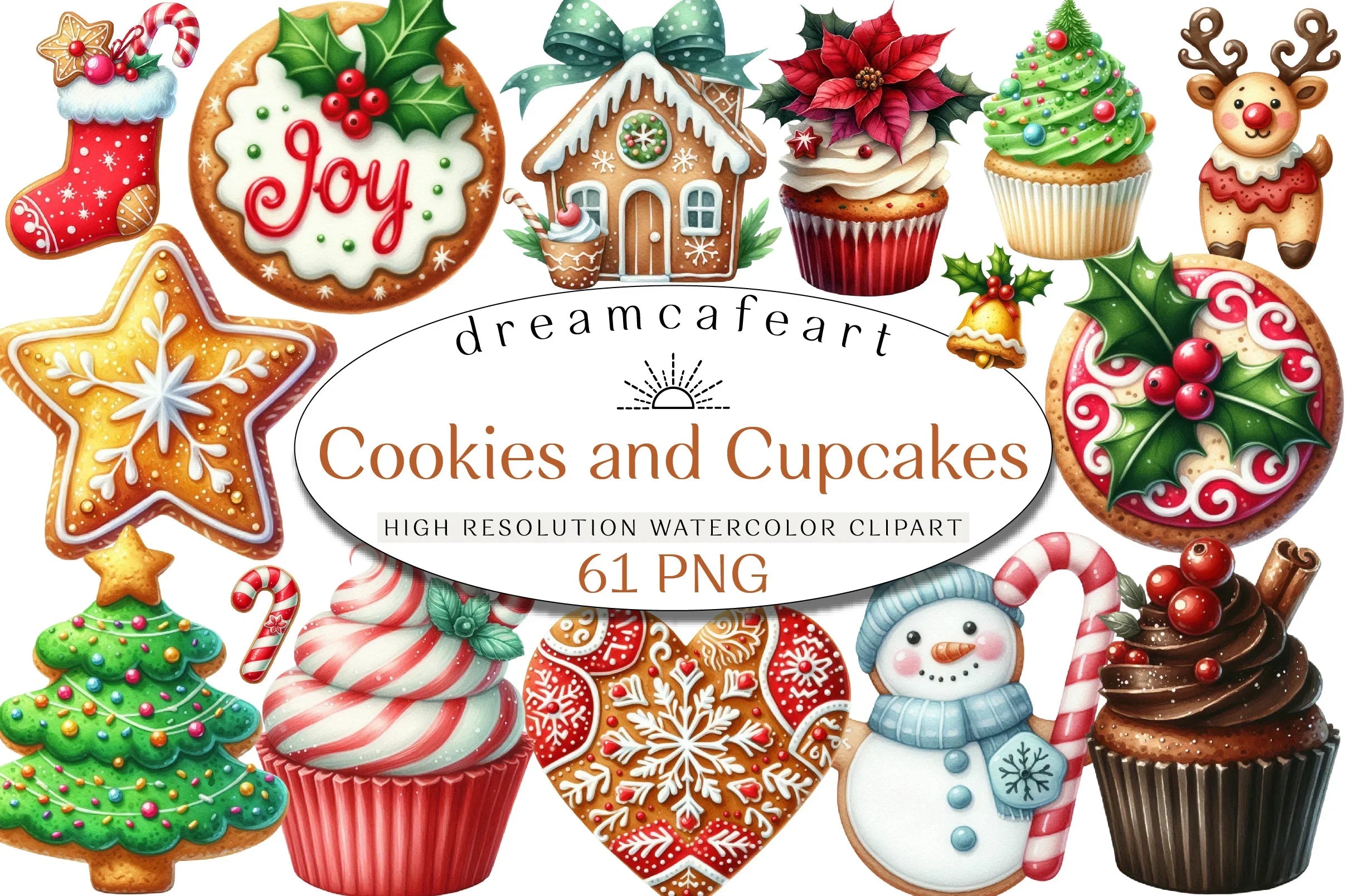 Christmas Cookies & Cupcakes Clipart Bundle - CraftNest - Digital Crafting and Art