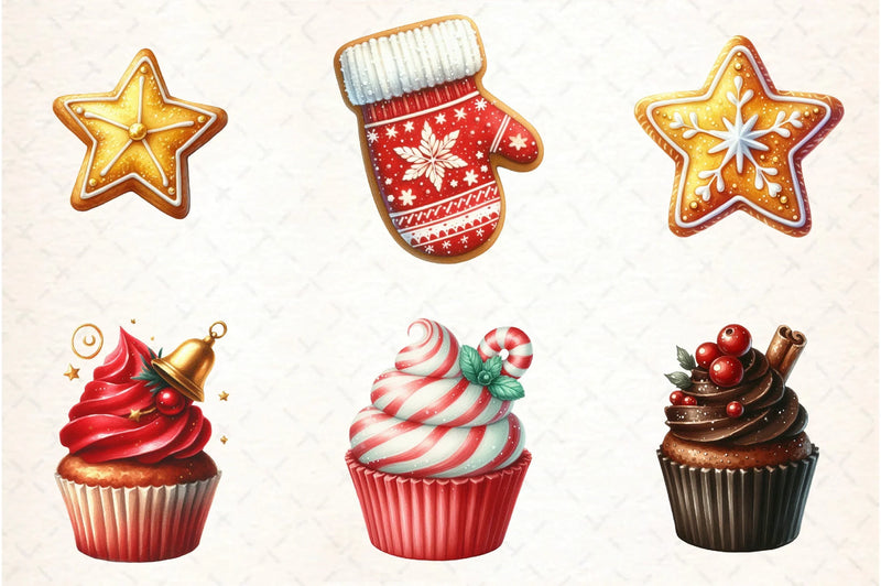 Christmas Cookies & Cupcakes Clipart Bundle - CraftNest - Digital Crafting and Art