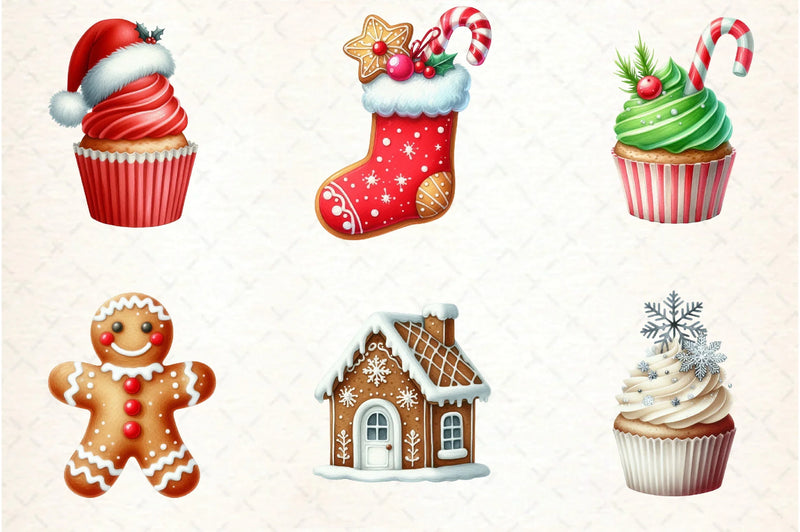 Christmas Cookies & Cupcakes Clipart Bundle - CraftNest - Digital Crafting and Art