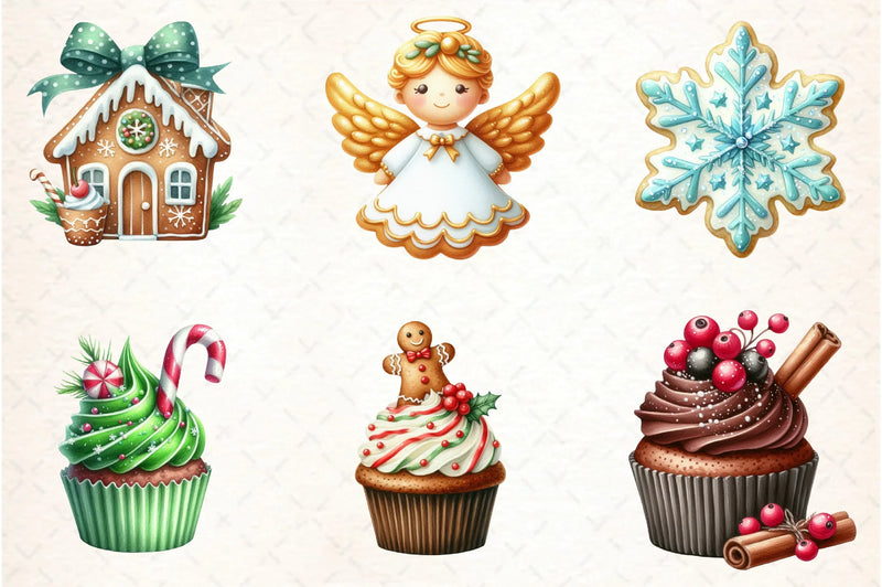 Christmas Cookies & Cupcakes Clipart Bundle - CraftNest - Digital Crafting and Art
