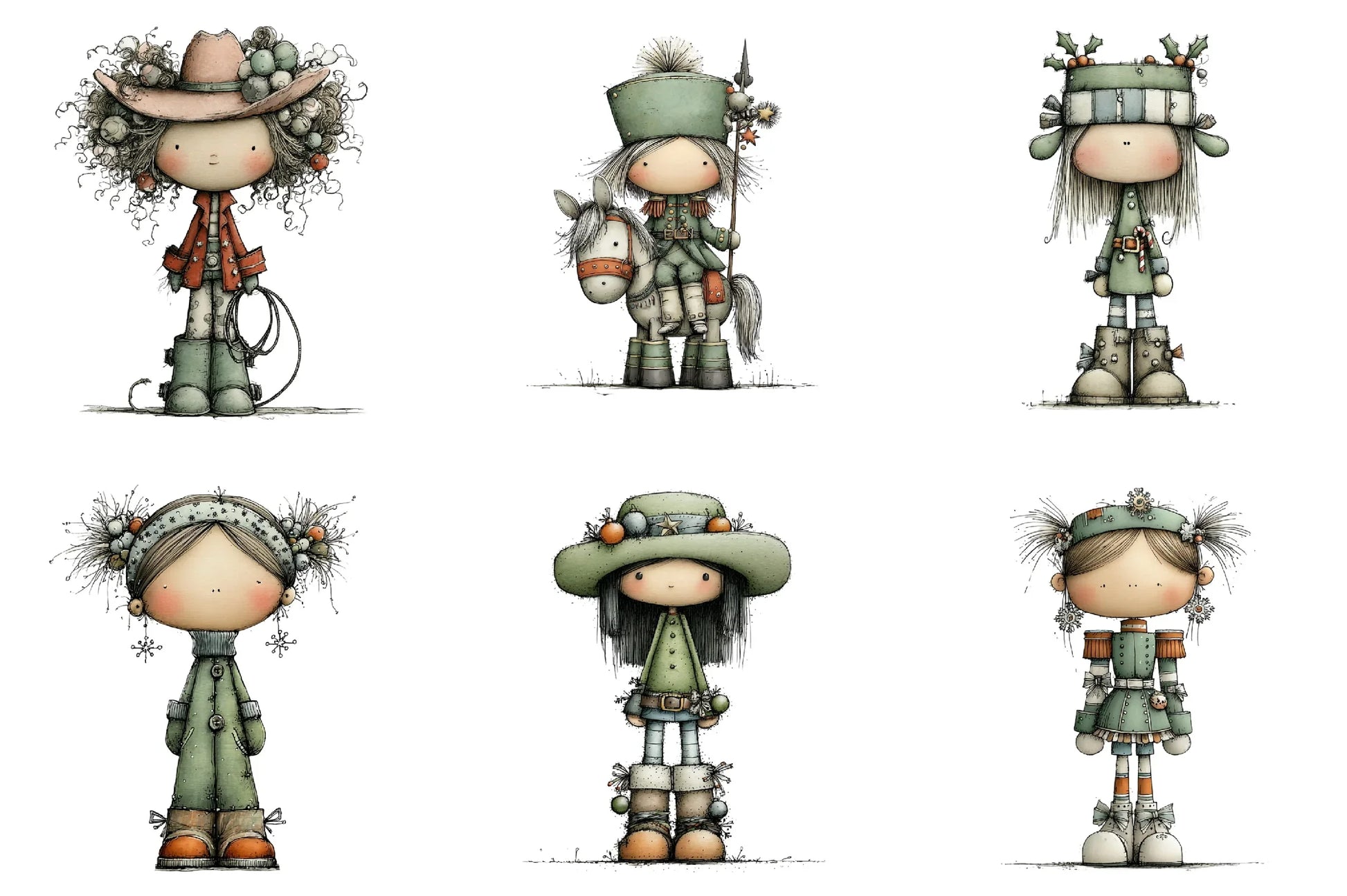Christmas Cowgirl Nutcracker Clipart Bundle - CraftNest - Digital Crafting and Art