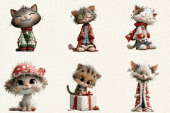 Christmas Cute Cats Clipart Bundle - CraftNest - Digital Crafting and Art