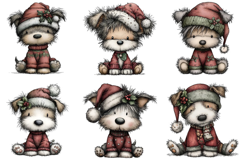 Christmas Cute Dog Clipart Bundle - CraftNest - Digital Crafting and Art