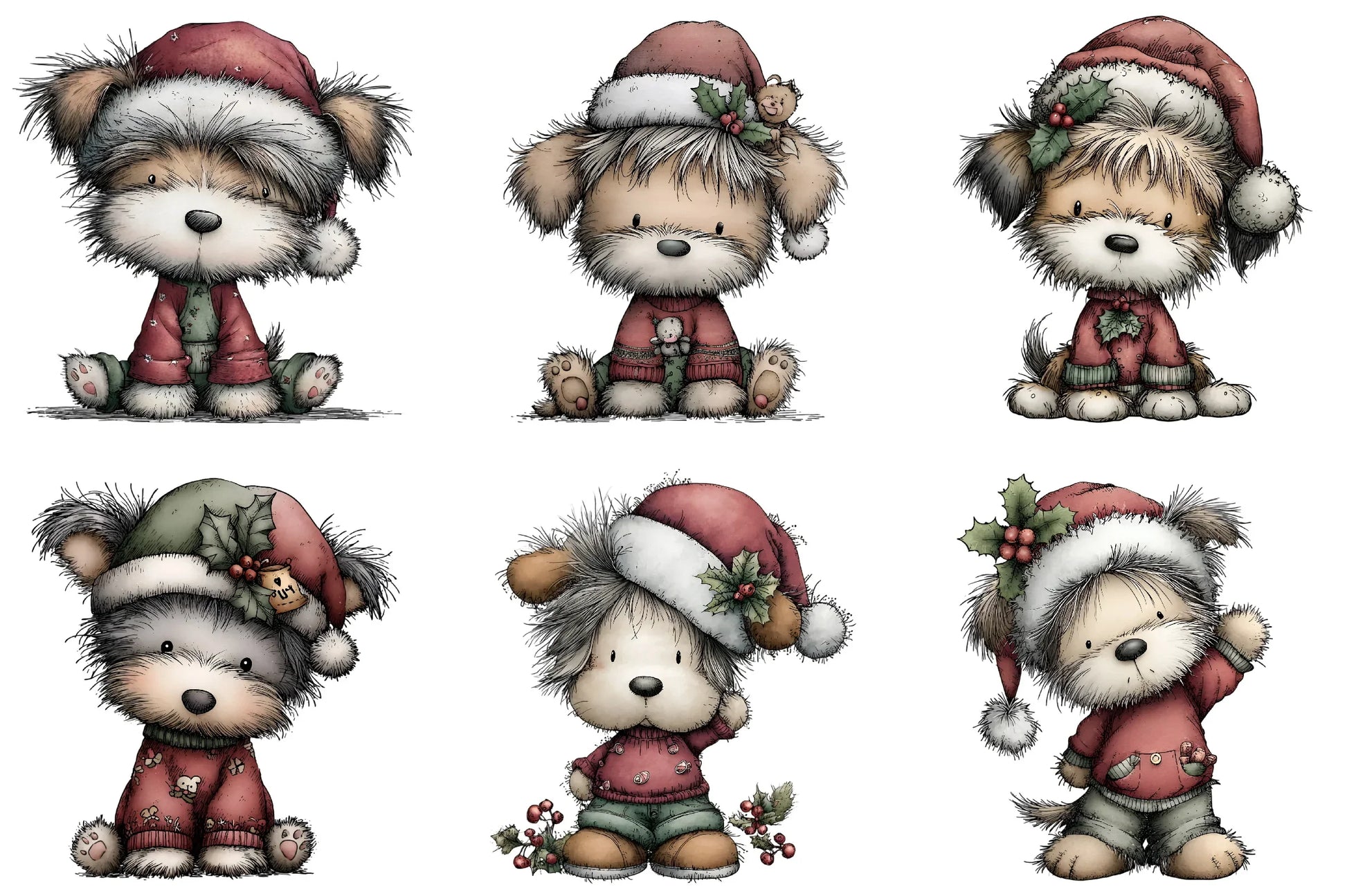 Christmas Cute Dog Clipart Bundle - CraftNest - Digital Crafting and Art