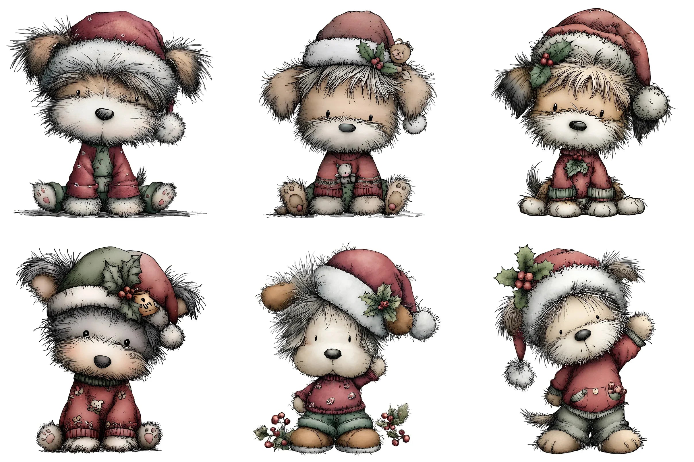 Christmas Cute Dog Clipart Bundle - CraftNest - Digital Crafting and Art