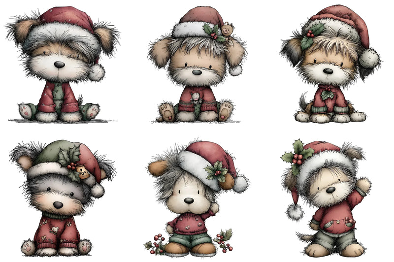 Christmas Cute Dog Clipart Bundle - CraftNest - Digital Crafting and Art