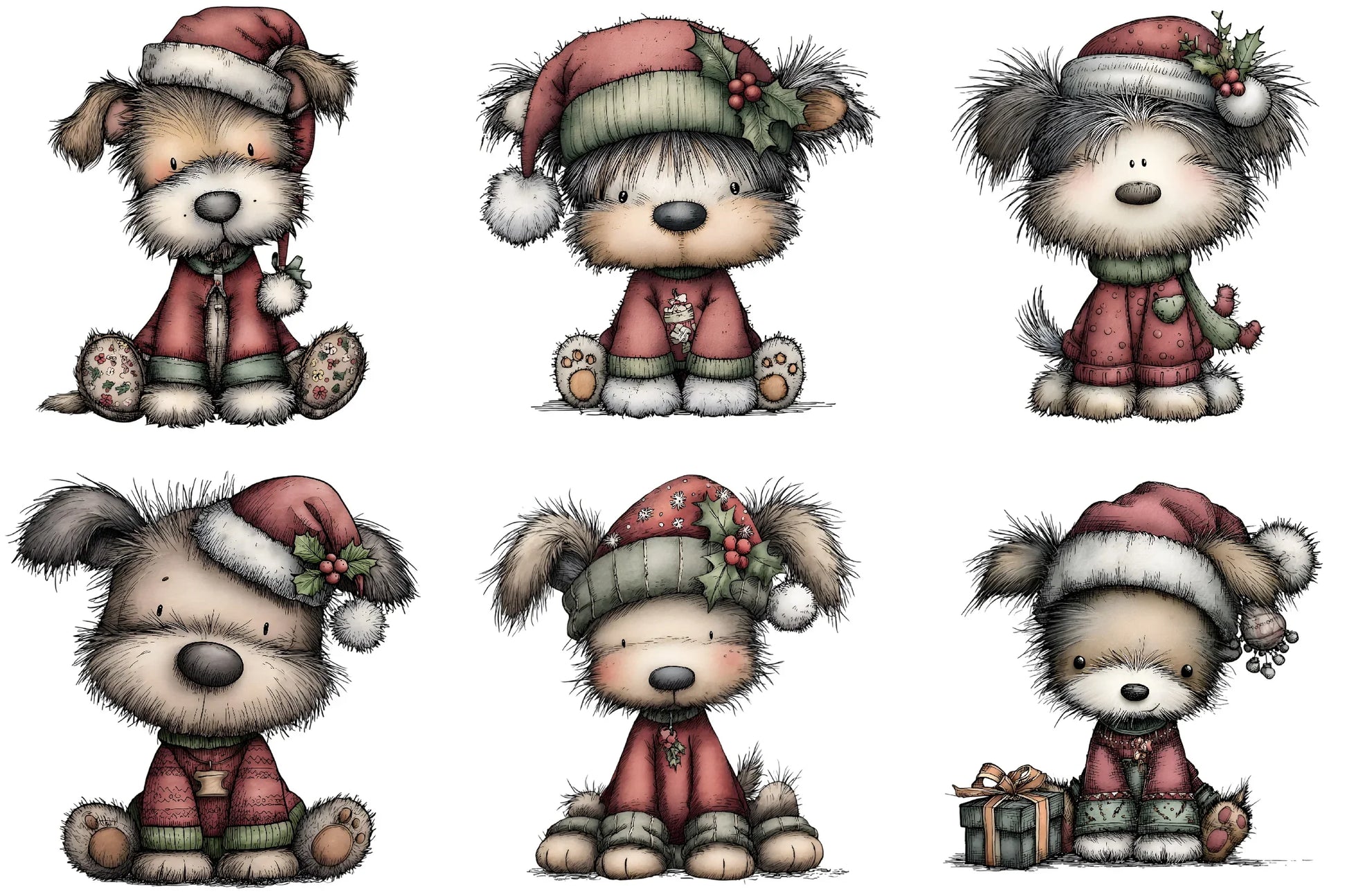 Christmas Cute Dog Clipart Bundle - CraftNest - Digital Crafting and Art