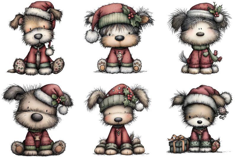 Christmas Cute Dog Clipart Bundle - CraftNest - Digital Crafting and Art