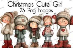 Christmas Cute Girl Clipart Bundle - CraftNest - Digital Crafting and Art