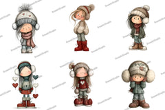 Christmas Cute Girl Clipart Bundle - CraftNest - Digital Crafting and Art