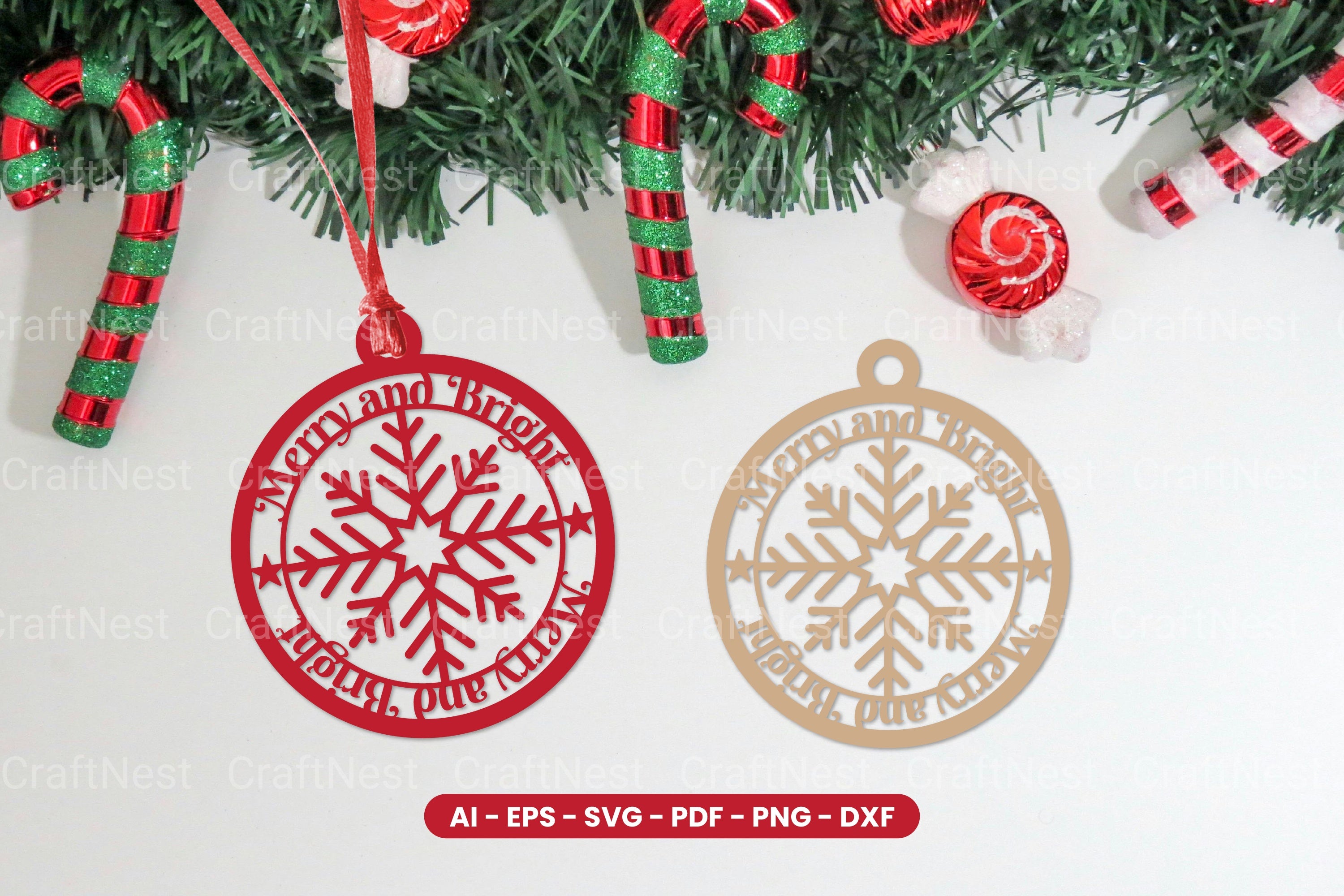Christmas Decoration Ball Laser Cut SVG Clipart Bundle