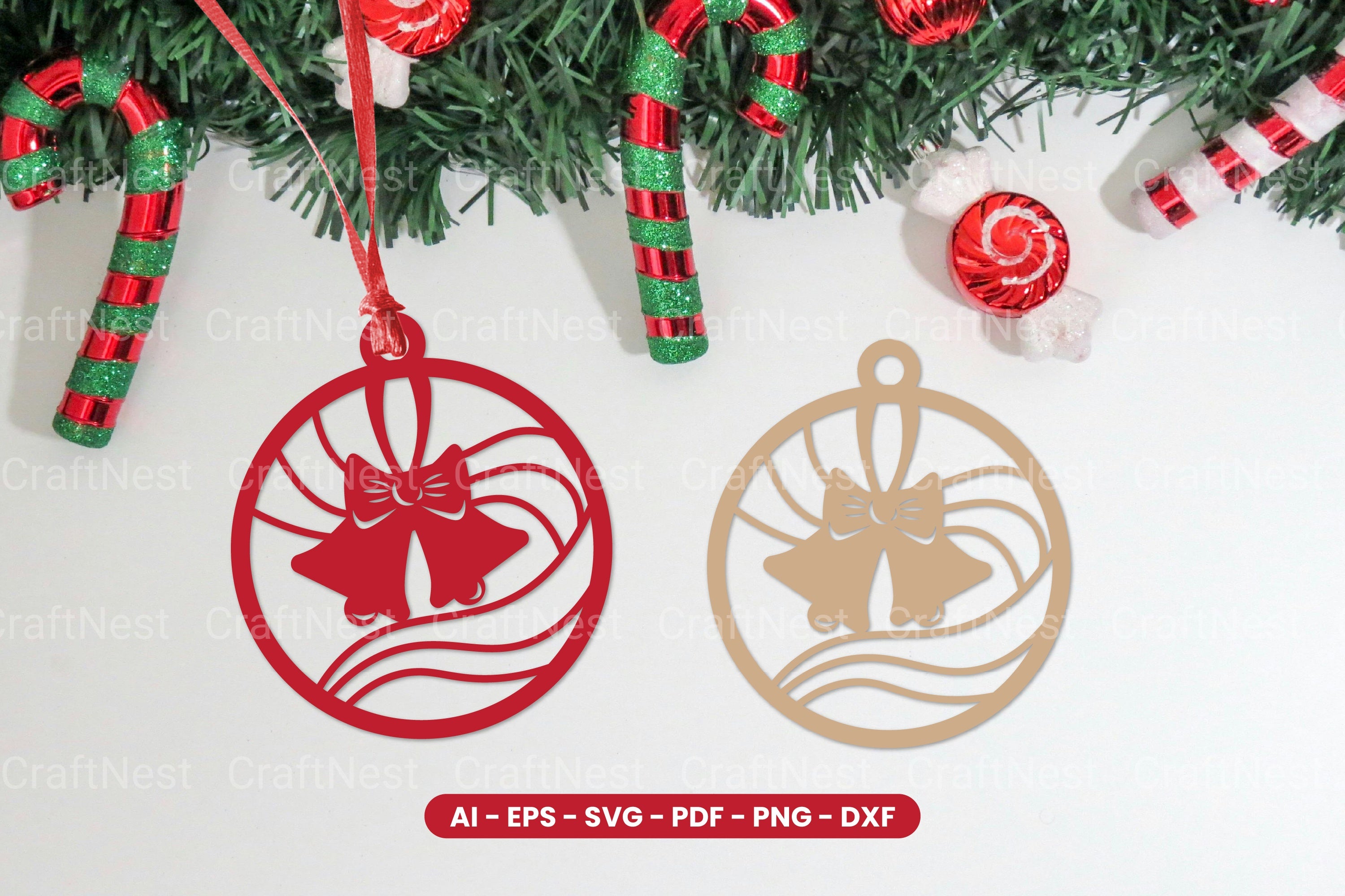 Christmas Decoration Ball Laser Cut SVG Clipart Bundle