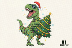 Christmas Dinosaur Clipart Bundle - CraftNest - Digital Crafting and Art