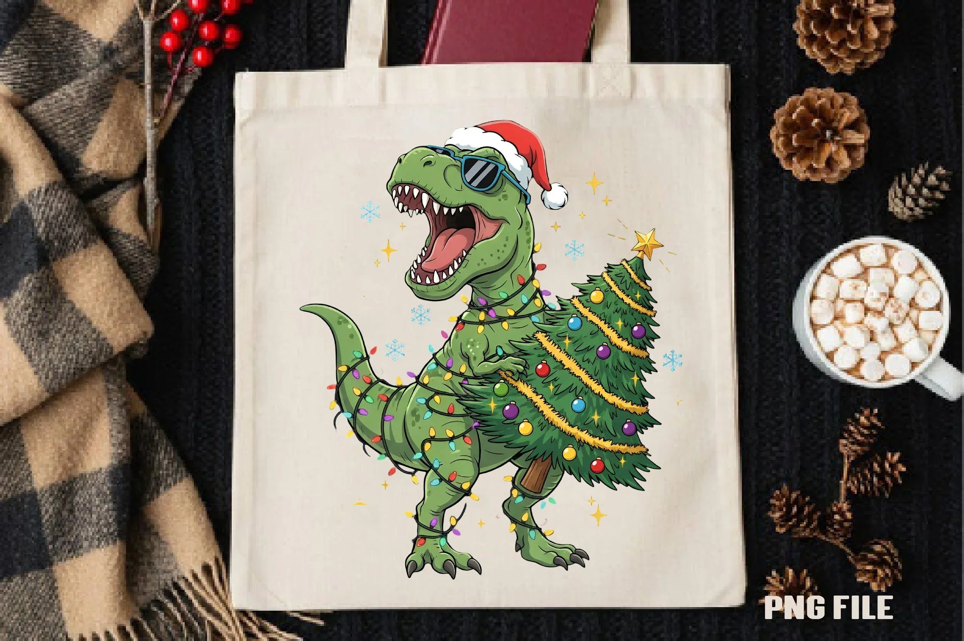 Christmas Dinosaur Clipart Bundle - CraftNest - Digital Crafting and Art