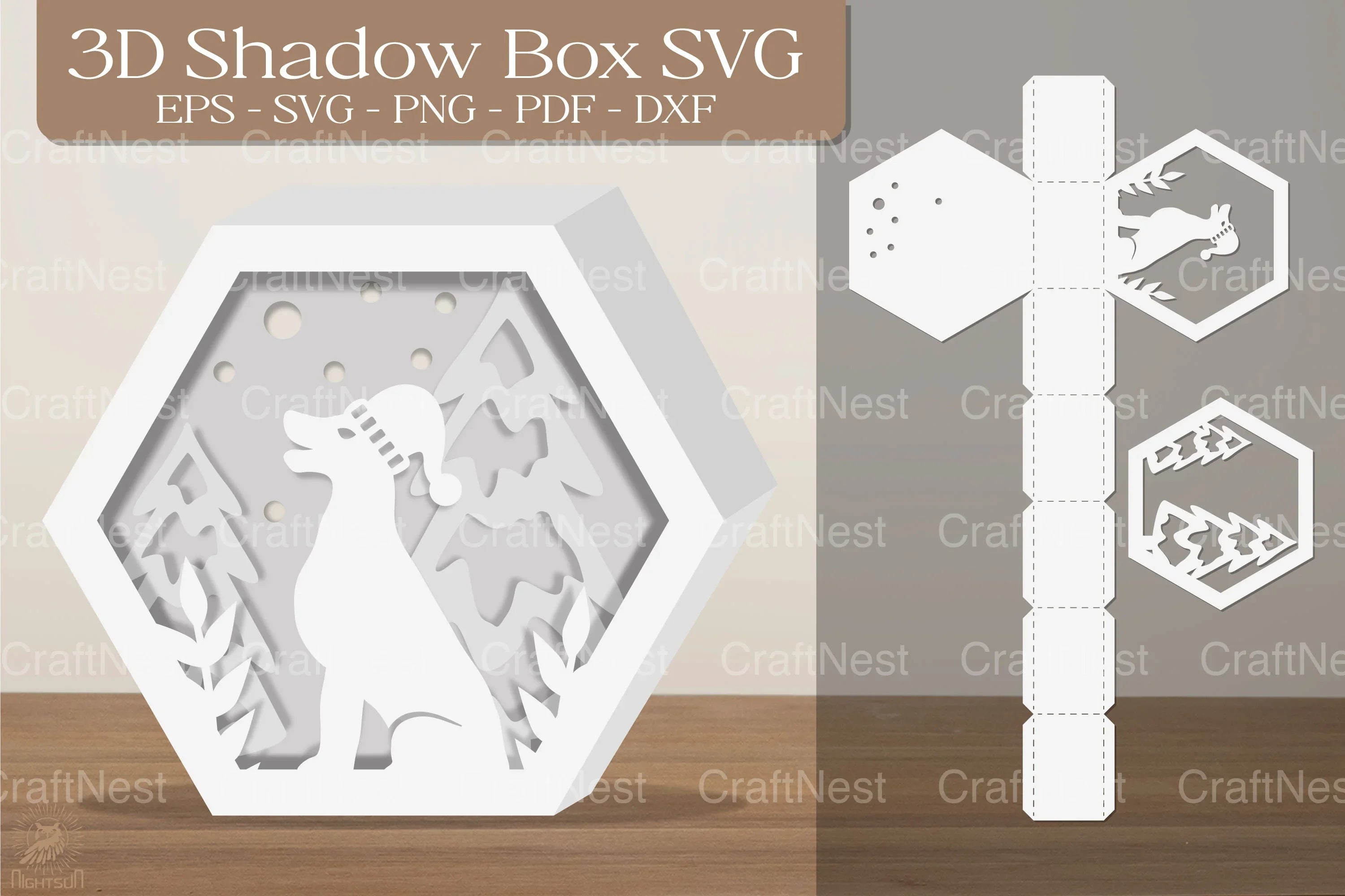 Christmas Dog 3D Shadow Box Clipart Bundle - CraftNest - Digital Crafting and Art