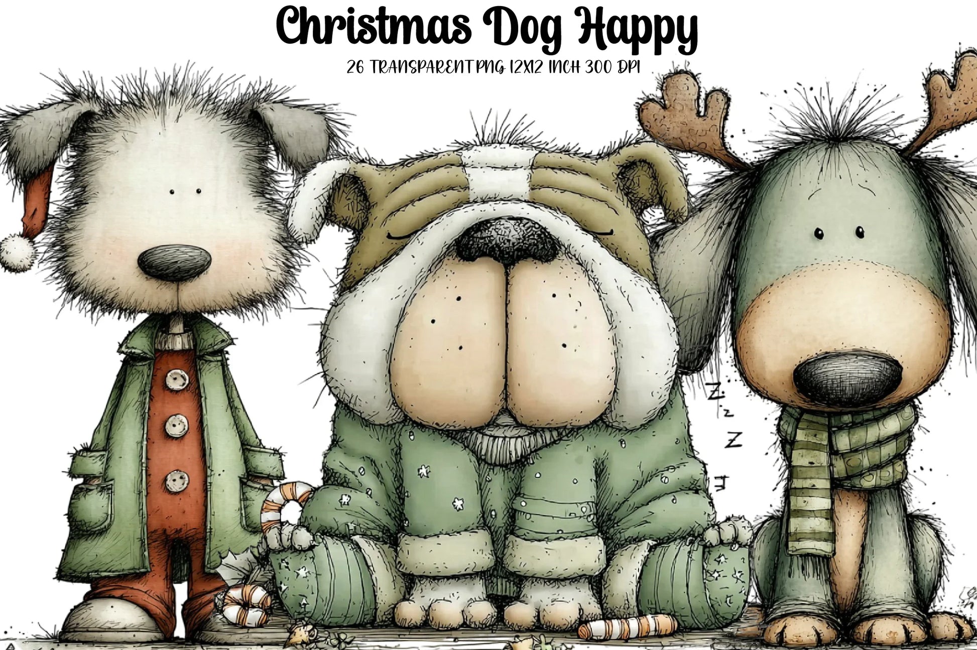 Christmas Dog Happy Clipart Bundle - CraftNest - Digital Crafting and Art