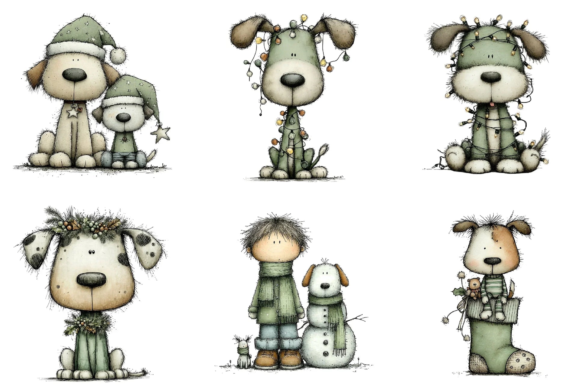 Christmas Dog Happy Clipart Bundle - CraftNest - Digital Crafting and Art